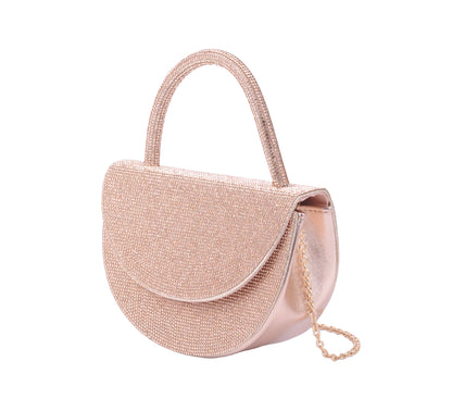 1584 - Radiant Elegance: Rhinestone Rounded Satchel - Wholesale Handbag - Most Wanted USA