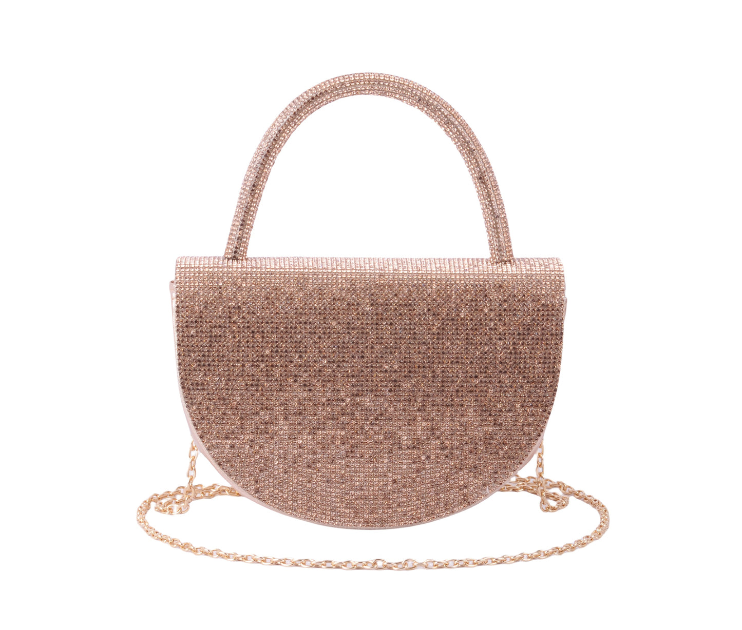 1584 - Radiant Elegance: Rhinestone Rounded Satchel - Wholesale Handbag - Most Wanted USA