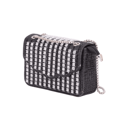 1613 - Timeless Sparkle: Classic Rhinestone Crossbody Elegance - Wholesale Handbag - Most Wanted USA