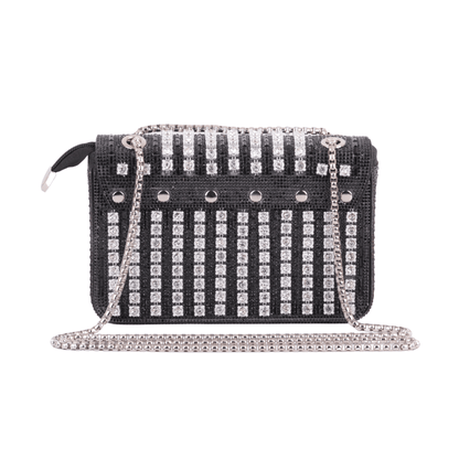 1613 - Timeless Sparkle: Classic Rhinestone Crossbody Elegance - Wholesale Handbag - Most Wanted USA