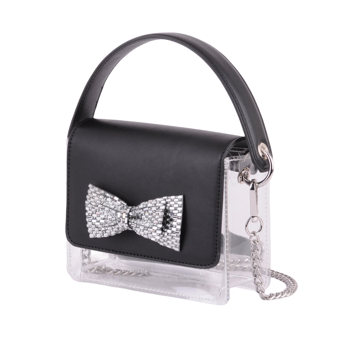 1620 - Sparkling Elegance: Rhinestone Bow Mini Clear Bag for Glamorous Essentials