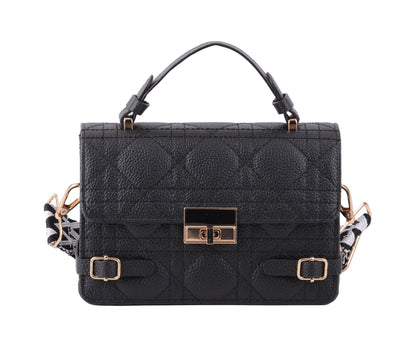 Quilted Bag with Metallic Gold Closure