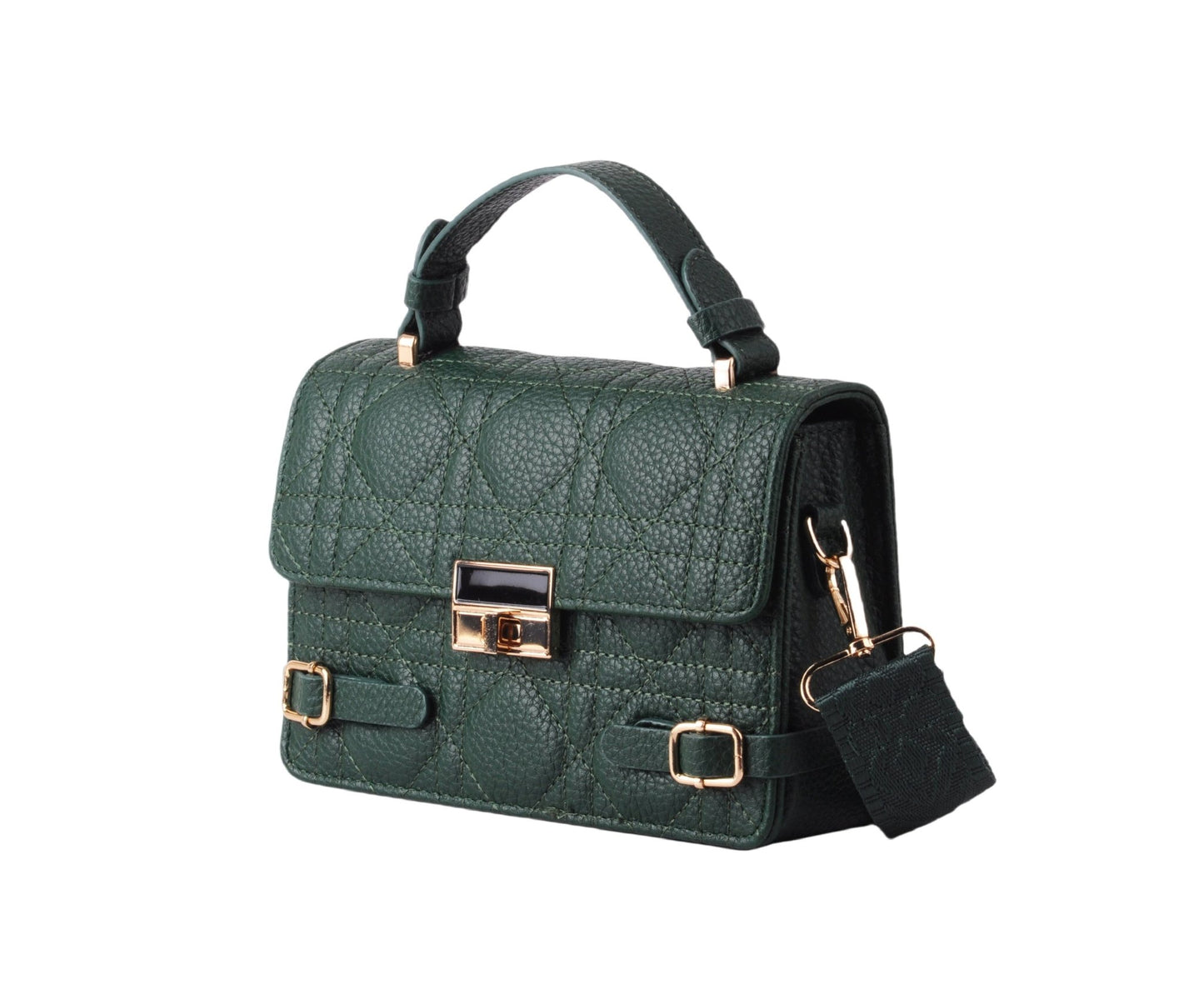 Quilted Bag with Metallic Gold Closure