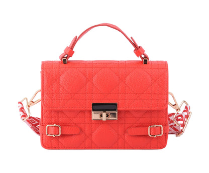 Quilted Bag with Metallic Gold Closure