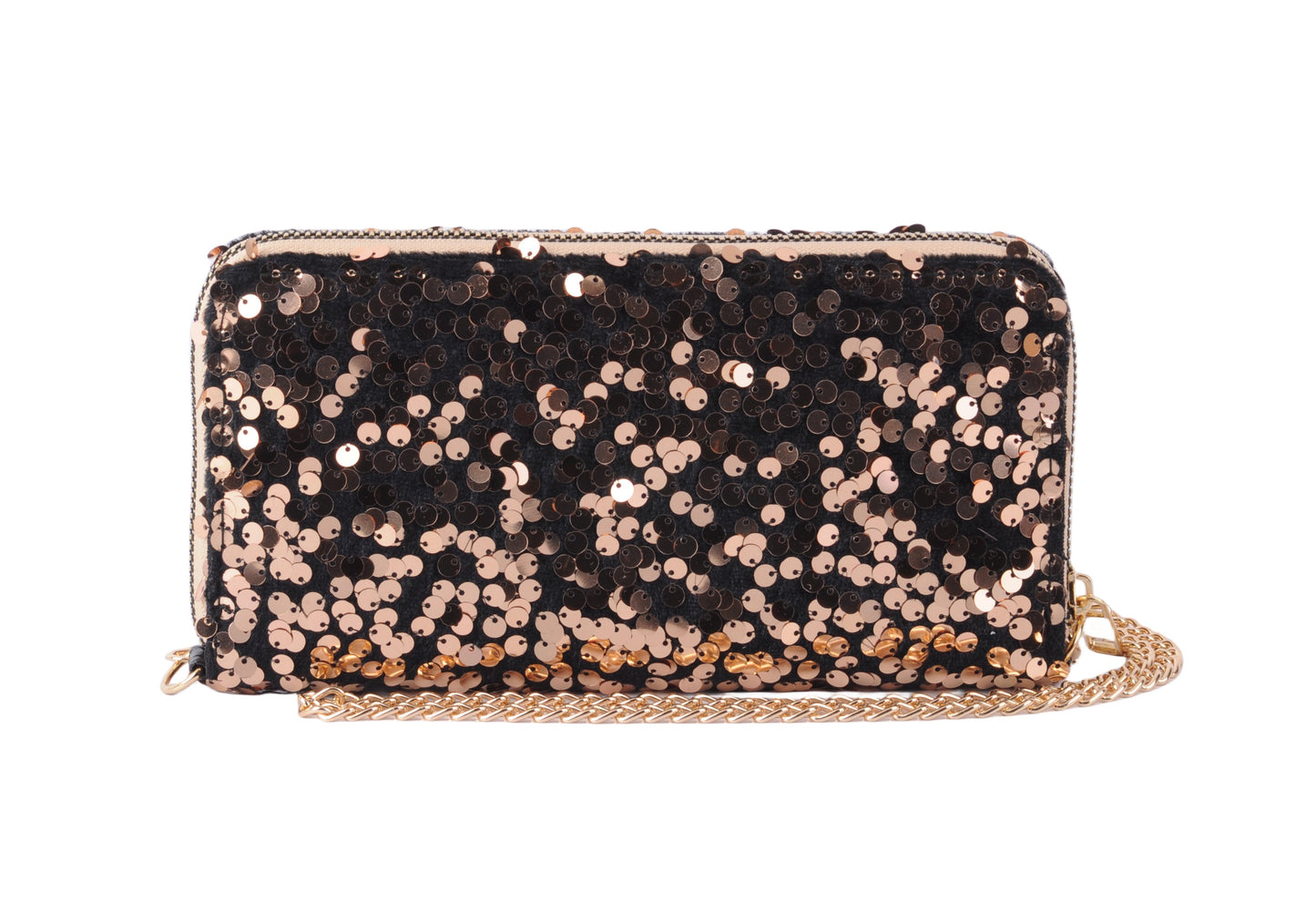 1650-BLACK-GOLD 1650 - Sequin Wallet - Wholesale Handbag - Most Wanted USA
