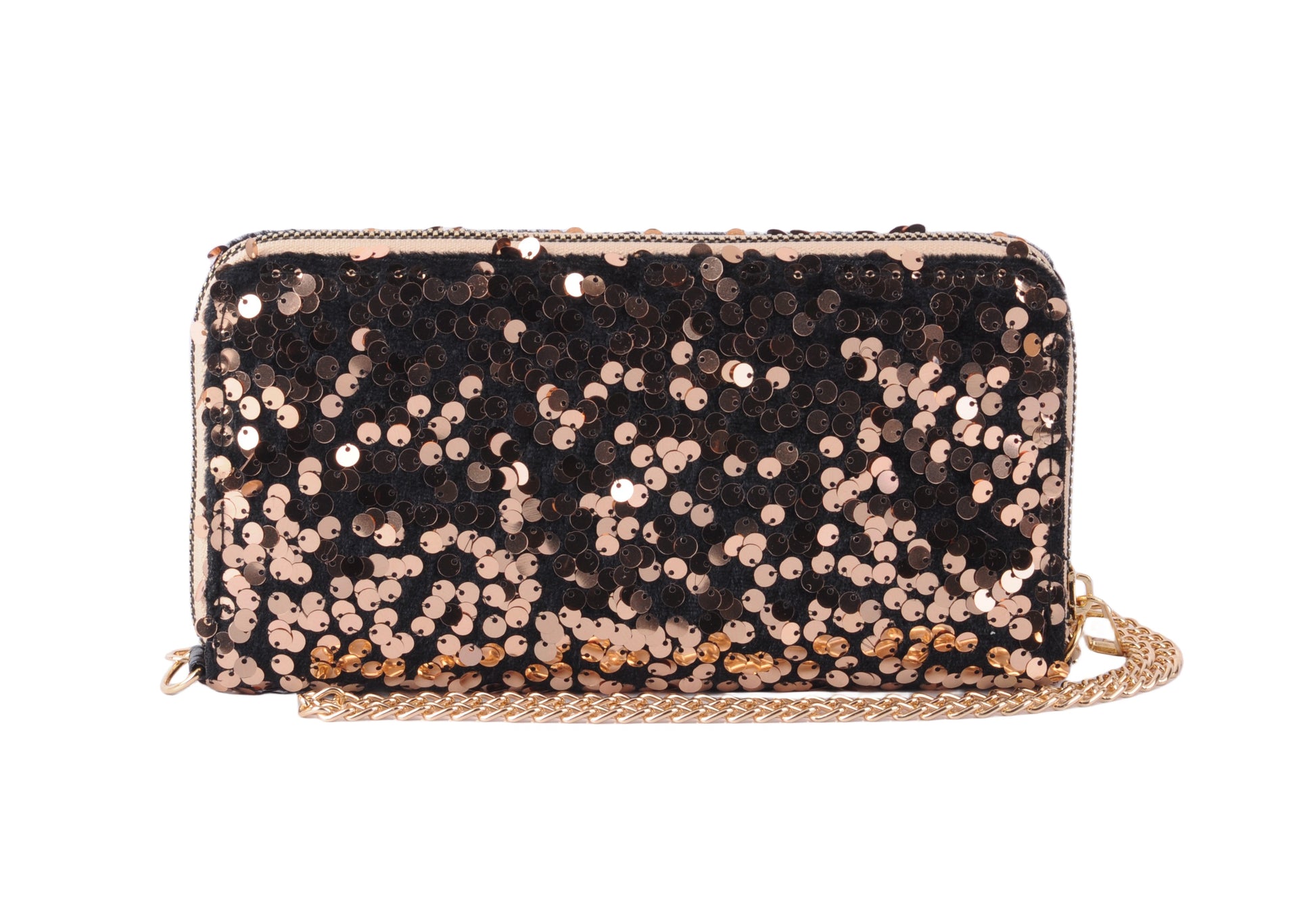 1650-BLACK-GOLD 1650 - Sequin Wallet - Wholesale Handbag - Most Wanted USA