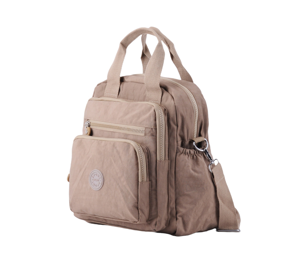 1654-KHAKI 1654 - Rounded Three-Way Backpack - Wholesale Handbag - Most Wanted USA