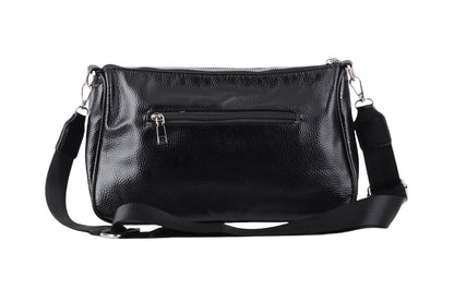 Large Metallic Diagonally Striped Crossbody Bag