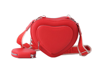 Heart Crossbody and Coin Purse Hang Off on Web Strap