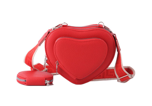 Heart Crossbody and Coin Purse Hang Off on Web Strap