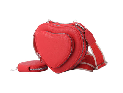 Heart Crossbody and Coin Purse Hang Off on Web Strap