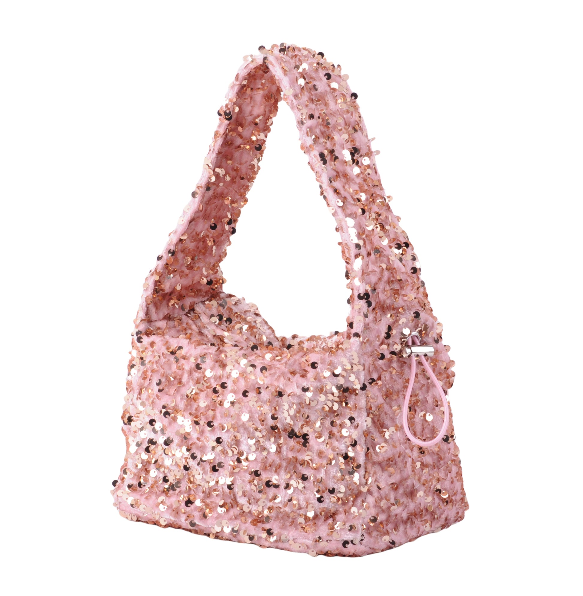 1692 - Fuzzy Sequin Scrunchie Strap Bag - Wholesale Handbag - Most Wanted USA