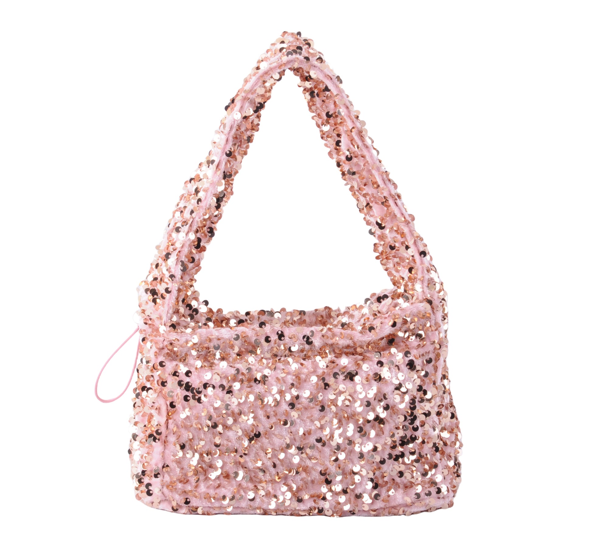 1692 - Fuzzy Sequin Scrunchie Strap Bag - Wholesale Handbag - Most Wanted USA