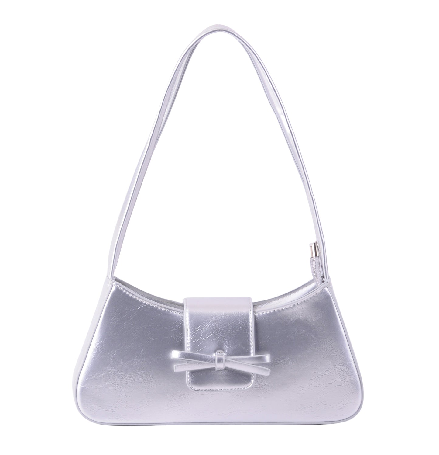 1693-SILVER 1693 - Baguette Bag with Mini Bows - Wholesale Handbag - Most Wanted USA