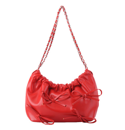 1694-RED 1694 - Rounded Crossbody with Chain Strap and Mini Bows Most Wanted USA