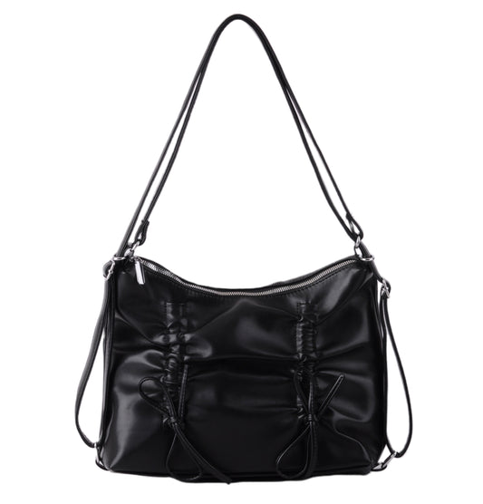 1695-BLACK 1695 - Large Shoulder Bag with Mini Bows - Wholesale Handbag - Most Wanted USA