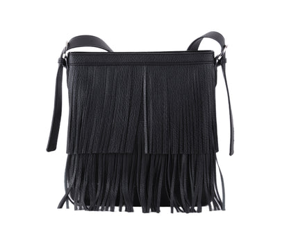 1697-BLACK 1697 - Shoulder Bag with Western Fringe - Wholesale Handbag - Most Wanted USA