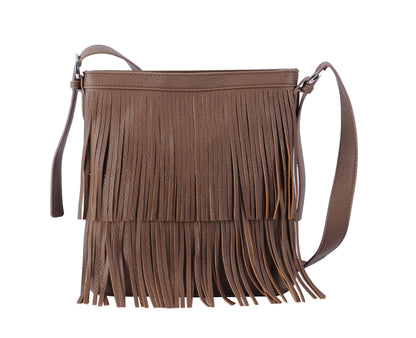 1697-BROWN 1697 - Shoulder Bag with Western Fringe - Wholesale Handbag - Most Wanted USA