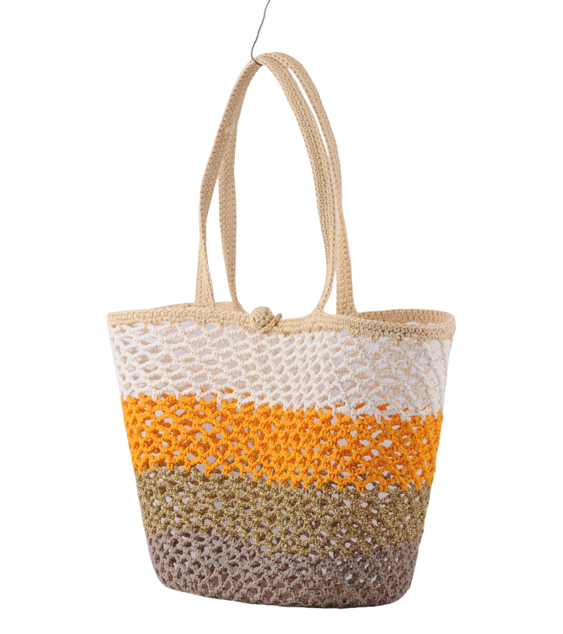 1701 - Multicolored Striped Tote Bag (Yellow)