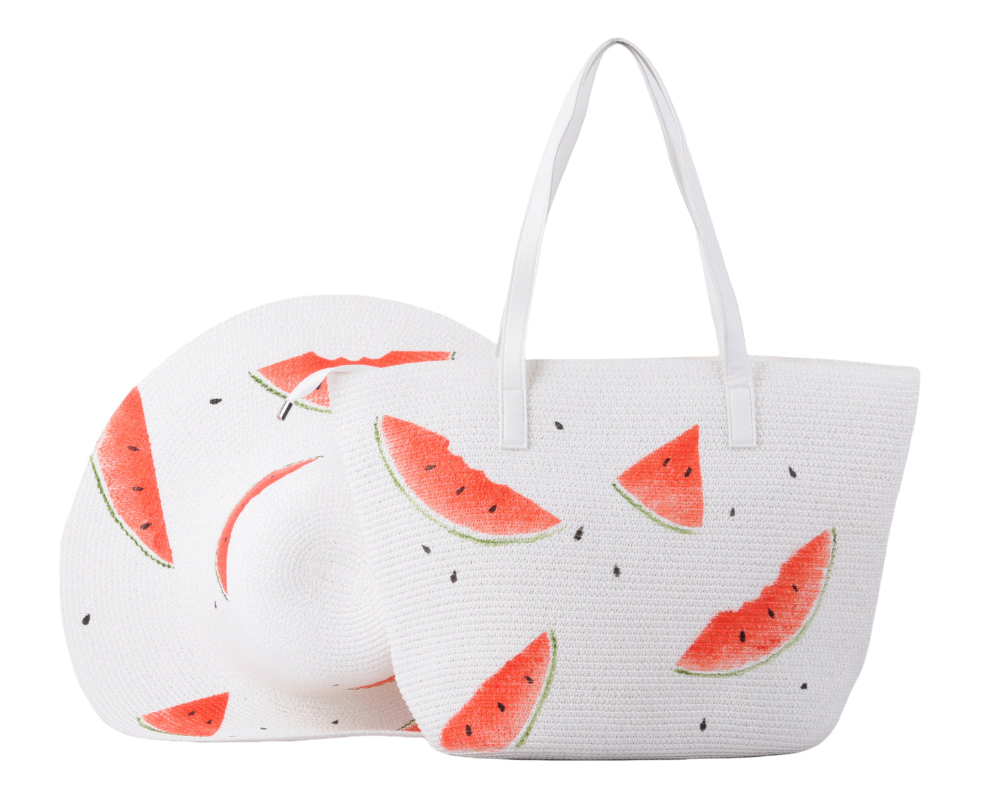 Watermelon Straw Hat and Bag Set