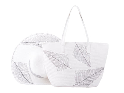 Leaf Patterned Straw Hat Set
