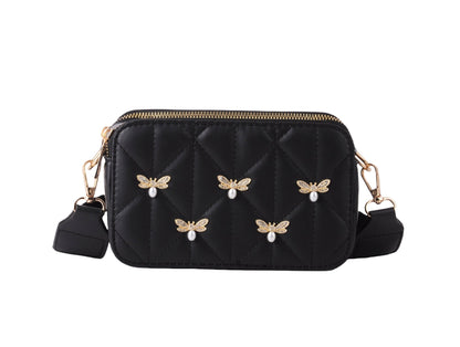 Camera Bag with Bumble Bee Charms and Web Strap