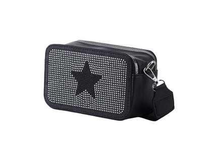 Heat Stamped Rhinestone Star Camera Bag