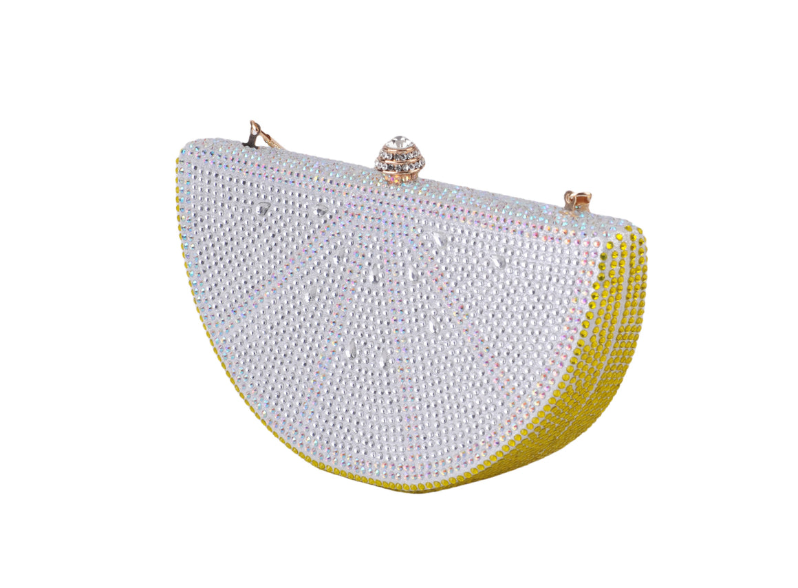 1727 - Rhinestone Lemon Clutch