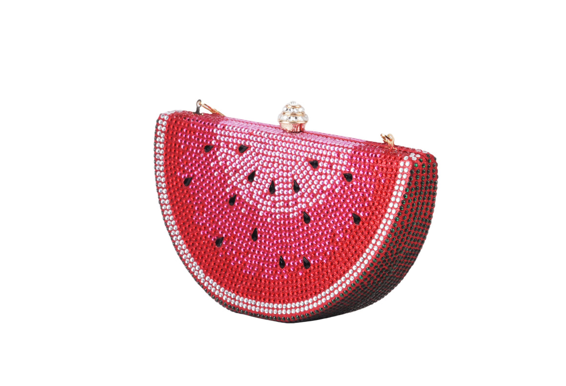 1728 - Rhinestone Watermelon Clutch