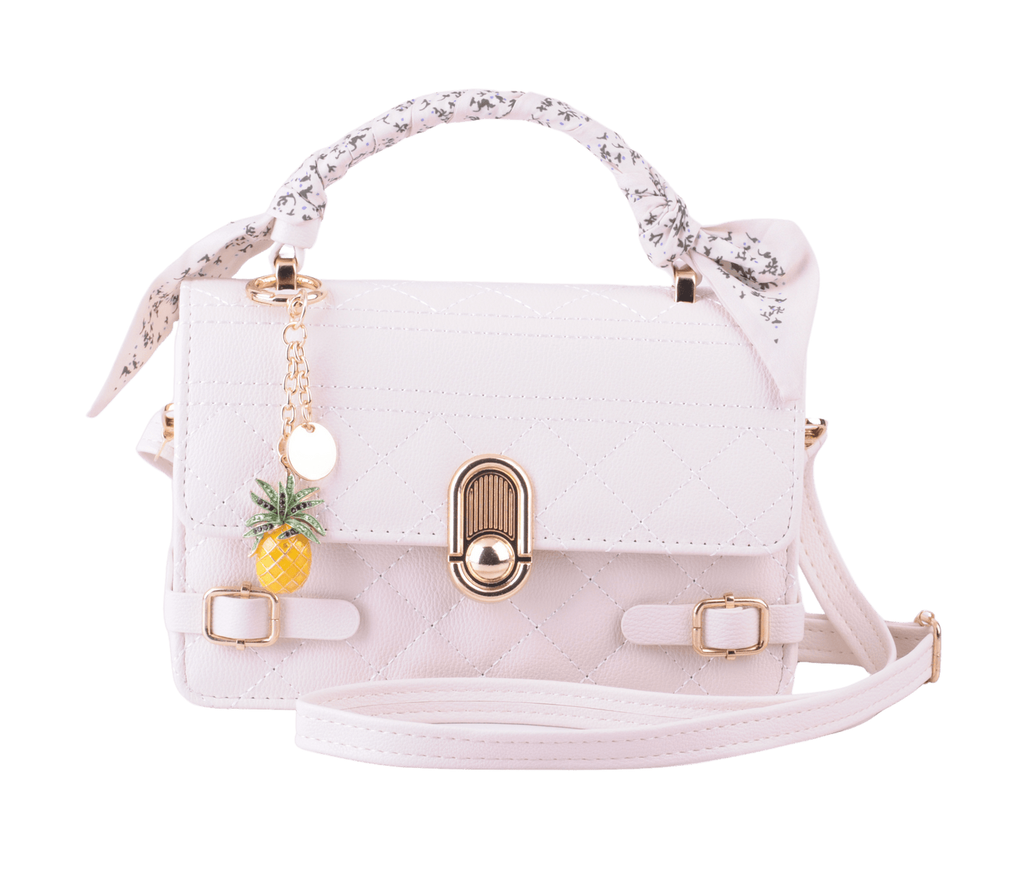 1738 - Everyday Bag with Pineapple Charm and Matching Scarf