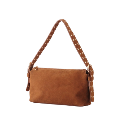 Suede Leather  Should Bag w Studs on Strap