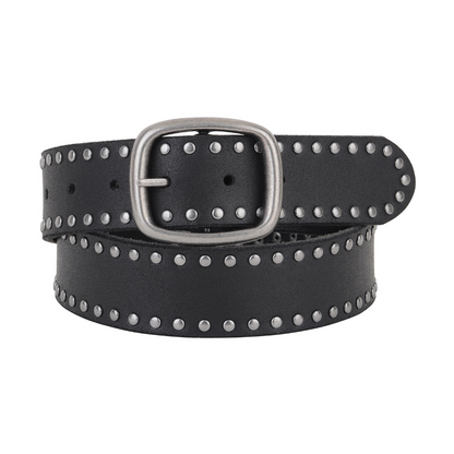 Grunge Stud-Lined Leather Belt