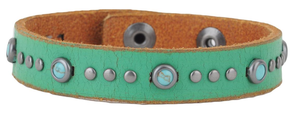 2154-TAN 2154 - Skinny Turquoise and Studs Bracelet - Wholesale Bracelet - Most Wanted USA