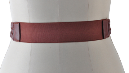 Bianca Braided Stretch Belt with Gold Crescent Buckle