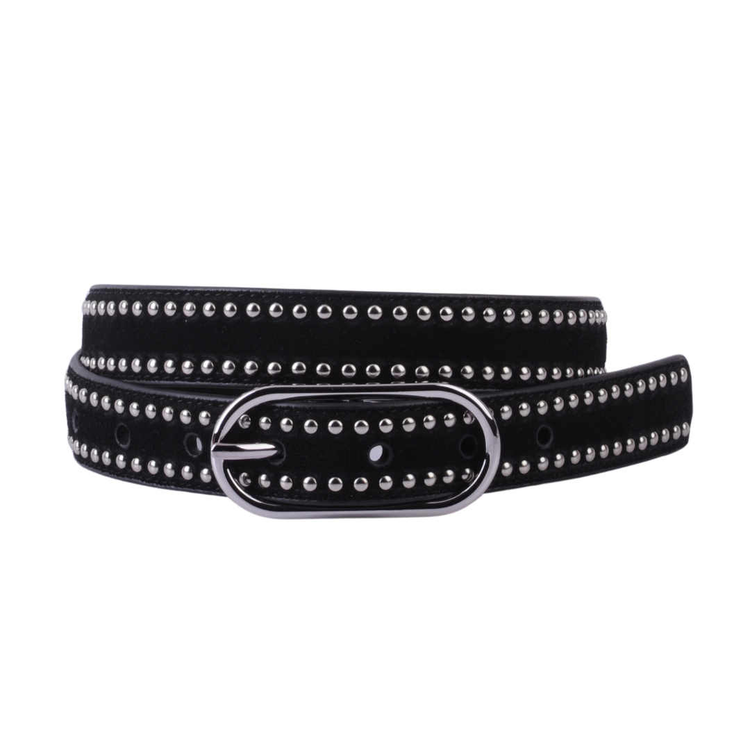 Stud Lined Suede Belt