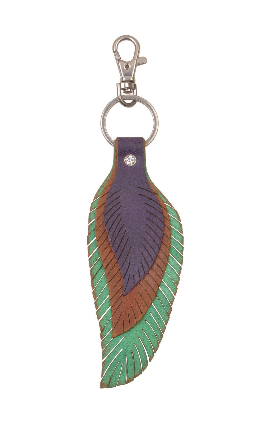 4006-MULTI 4006 - Multi Color Leaf Bag Charm - Wholesale Small Leather Good - Most Wanted USA