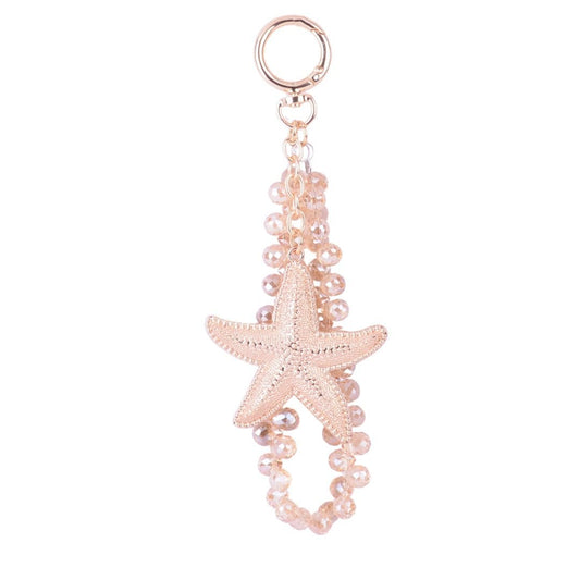 4081 - Gold Starfish Hang-Off with Rhinestone Charm