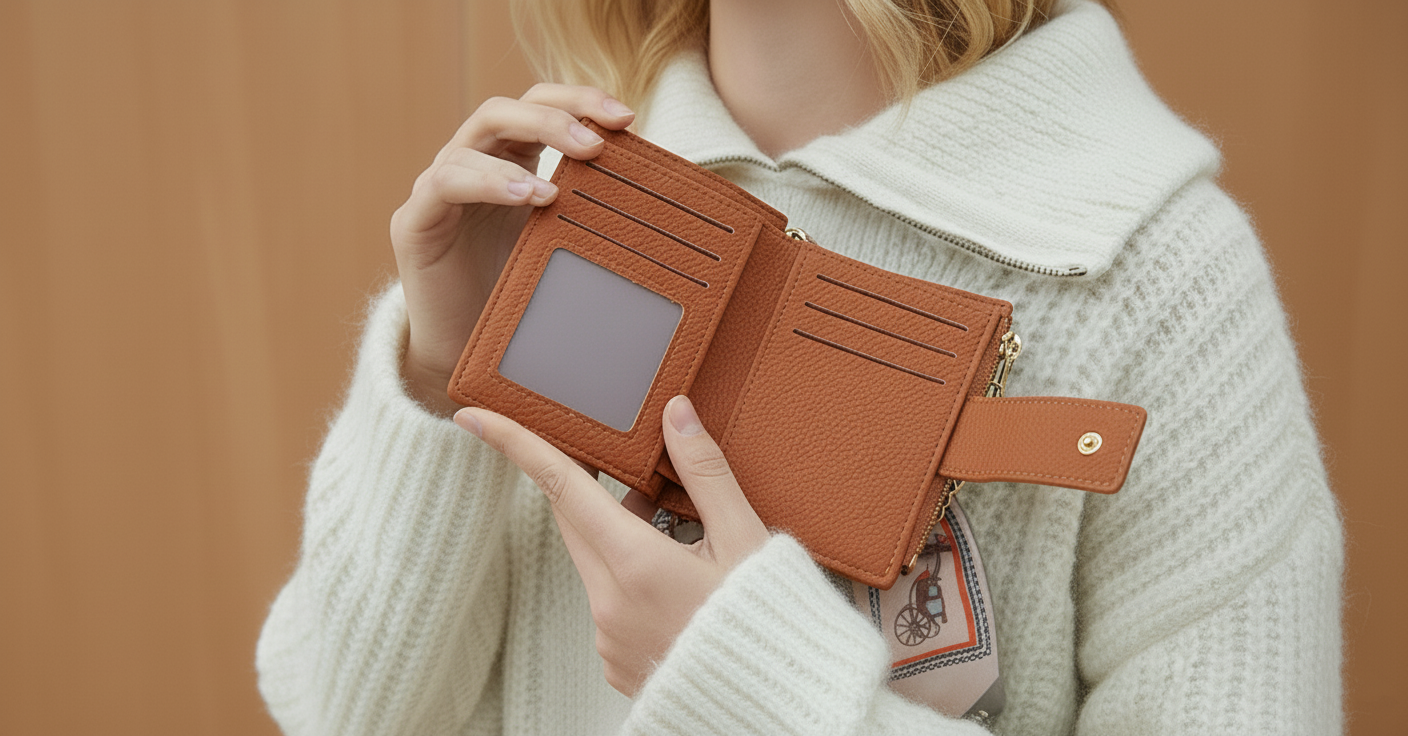 Wallet Adorned with Matching Scarf Hang-Off
