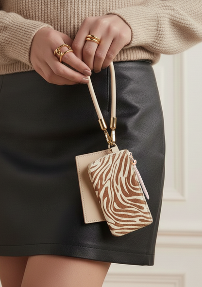 Genuine Leather Wristlet and Card Holder Set