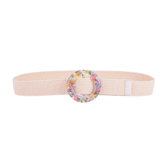 Colorful Beaded Resin Buckle Stretch Belt