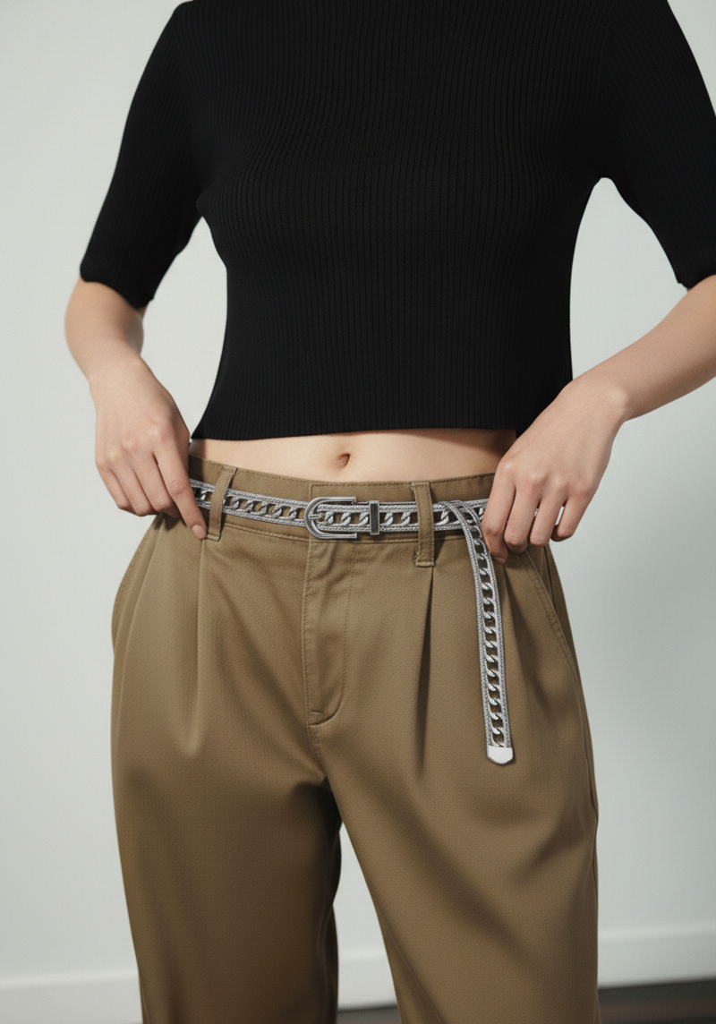 Hardware with Buckle Chain Belt