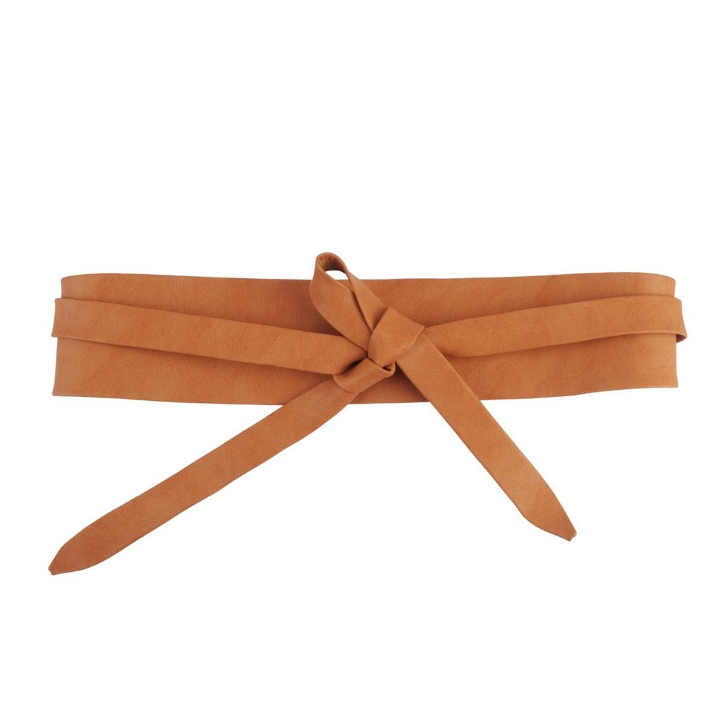 5194-CAMEL 5194 - Faux Leather Obi Wrap Belt - Wholesale Belt - Most Wanted USA