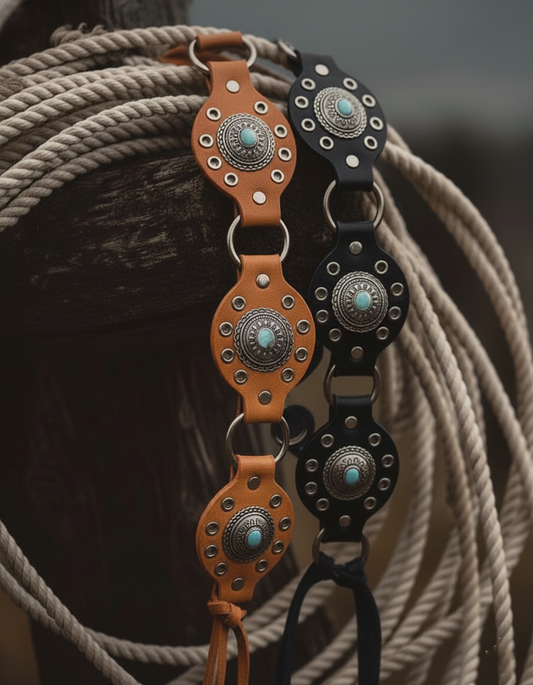 Leather Concho Turquoise Belt