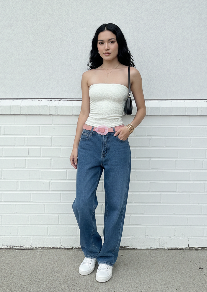 Irregular Colored Resin Buckle Stretch Belt