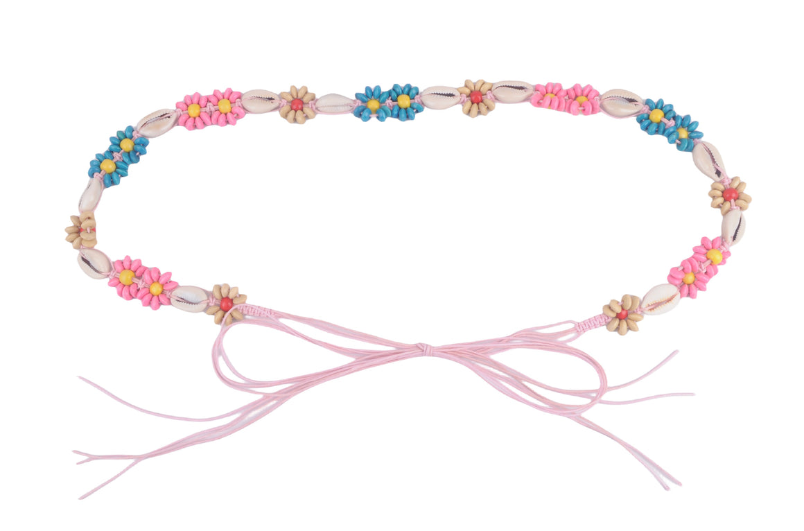 5212 - Vibrant Versatility: Colorful Beaded Rope Waist Belt - A Playful Pop for Every Outfit