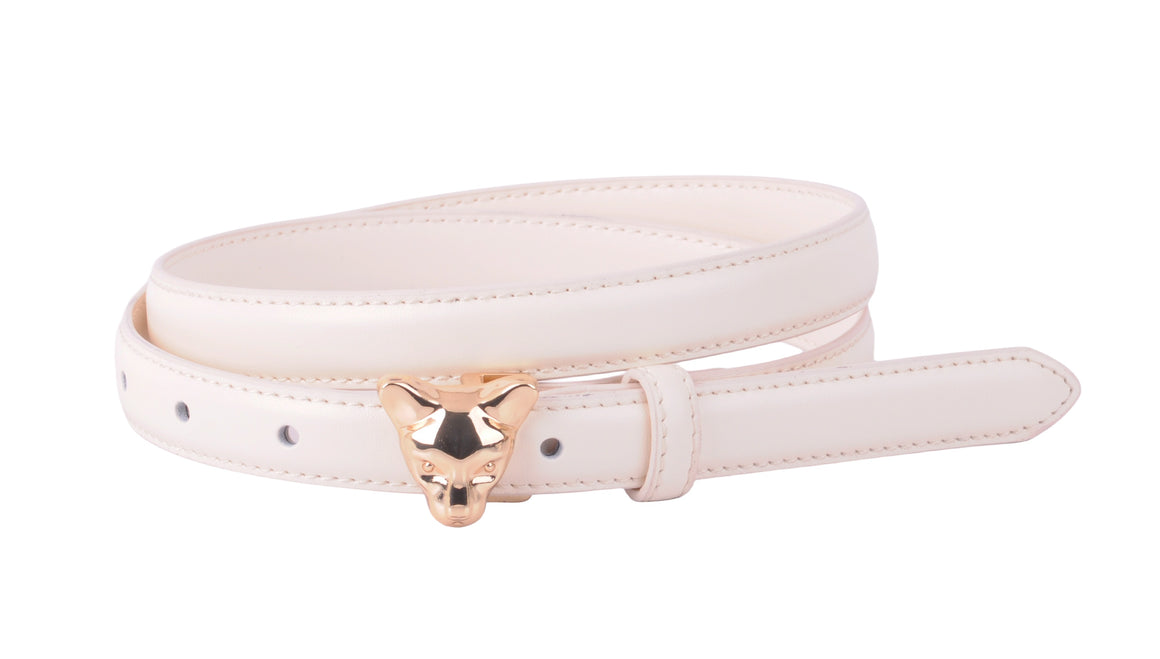 5226 - Fierce Fashion: Skinny Panther Buckle Belt - A Sleek Statement for Fearless Style