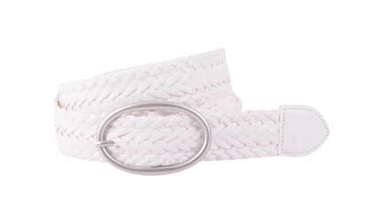 Woven Belt with Silver Oval Buckle
