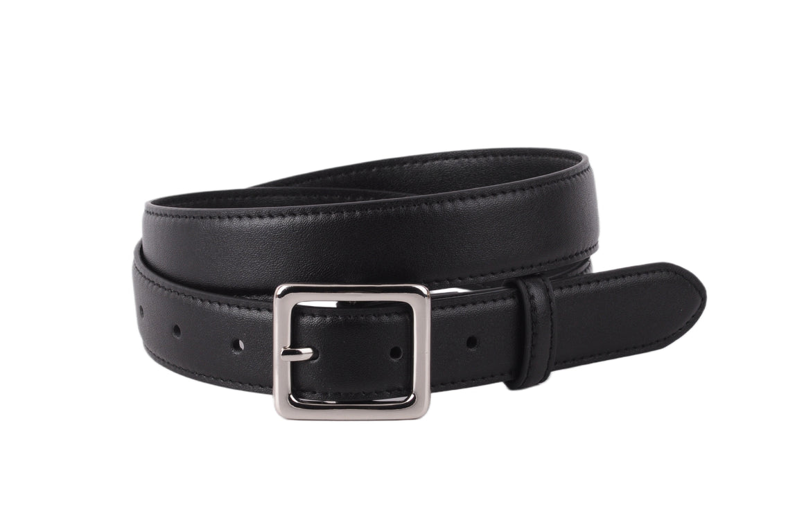 5253 - Basic Essential Leather Belt with Square Buckle