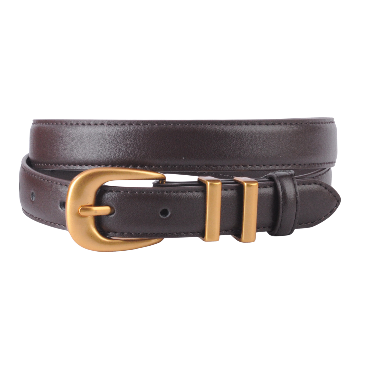 Leather Belt with Metal Strap Holders