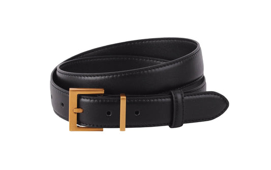 5255 - Basic Leather Belt with Sharp Square Buckle